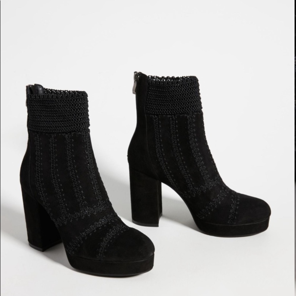 Anthropologie Silent D Crocheted Ankle Boots